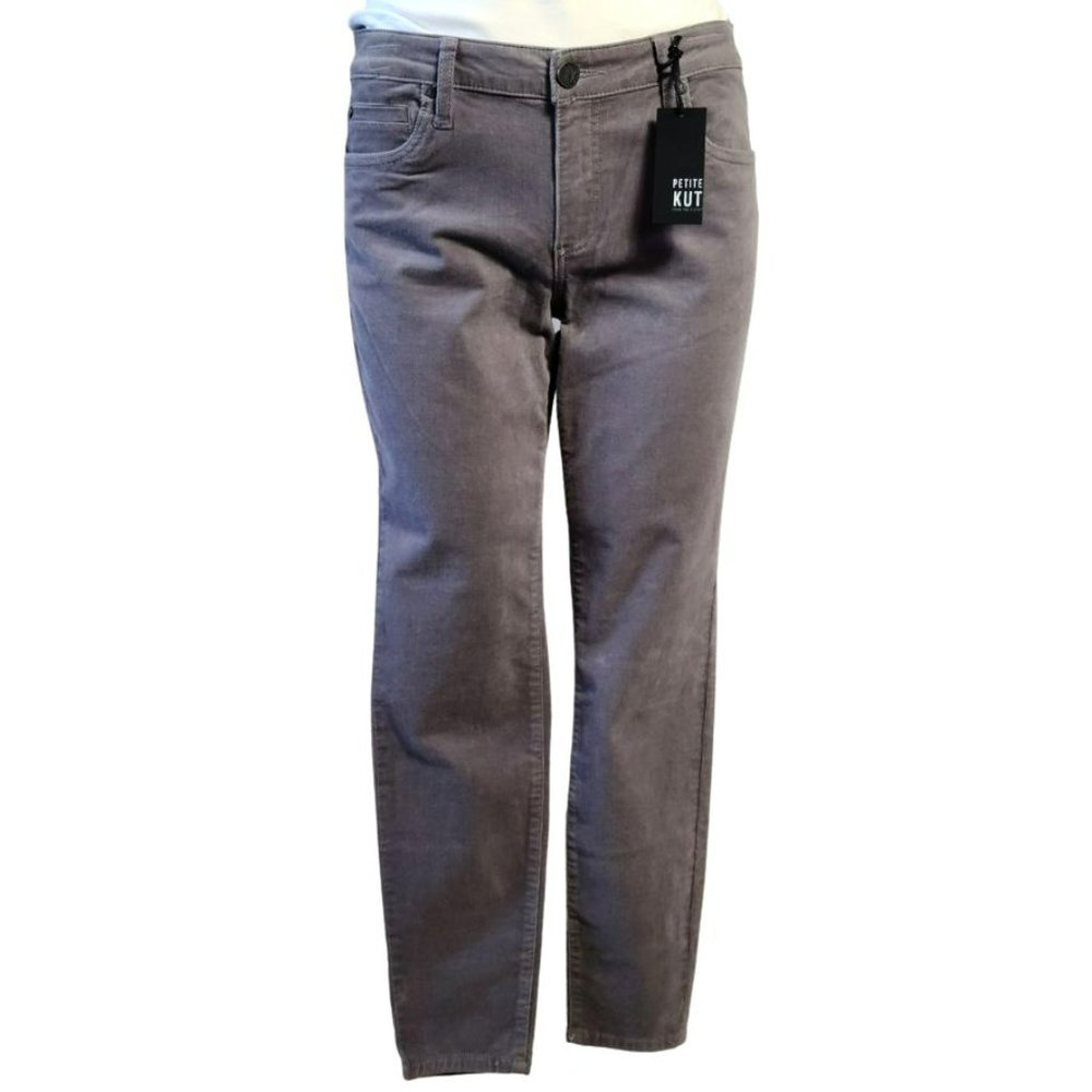 Kut From The Kloth Gray High Rise Diana Fab Ab Skinny Corduroy Jeans Size 8P